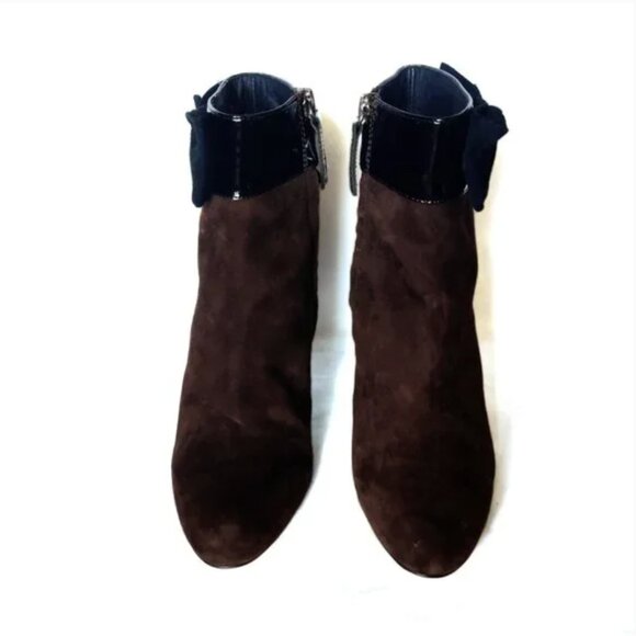 kate spade brown and black suede leather bow heels boots size 6 *PLEASE READ* - Picture 5 of 7